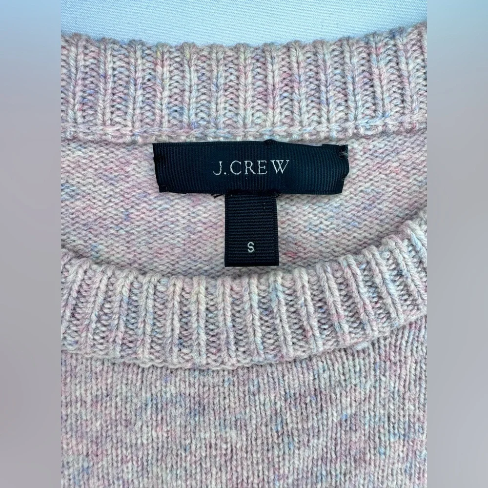 J. CREW 100% Wool Zippered Crew Neck Sweater Multicolor Lilac Women's Size Small